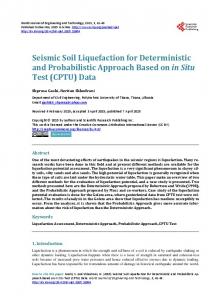 Seismic Soil Liquefaction for Deterministic and Probabilistic Approach ...