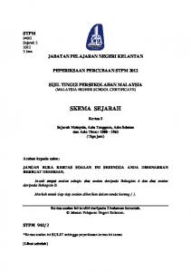 SEJARAH KERTAS 2 STPM Negeri Kelantan 2012