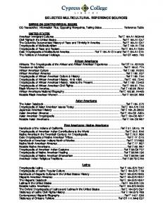 SELECTED MULTICULTURAL REFERENCE SOURCES