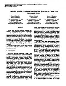 Selecting the Most Favourable Edge Detection ... - Semantic Scholar