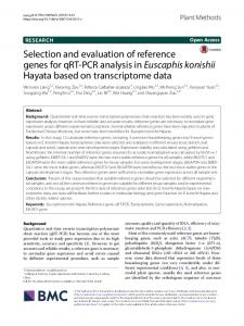 Selection and evaluation of reference genes for qRT ... - Plant Methods