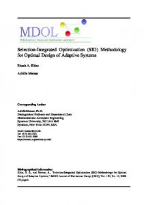 Selection-Integrated Optimization (SIO ... - Syracuse University