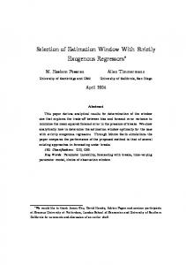 Selection of Estimation Window With Strictly ... - Semantic Scholar