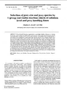 Selection of prey size and prey species by 1-group ... - Inter Research