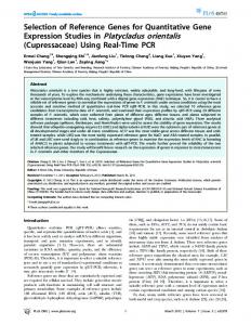 Selection of Reference Genes for Quantitative Gene ... - CiteSeerX