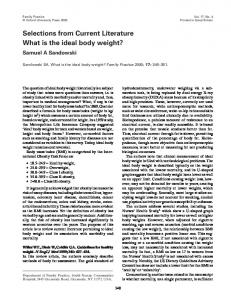 Selections from Current Literature What is the ideal body weight?