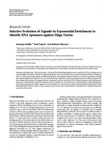 Selective Evolution of Ligands by Exponential Enrichment to Identify ...