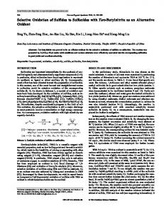 Selective Oxidation of Sulfides to Sulfoxides with ... - IngentaConnect