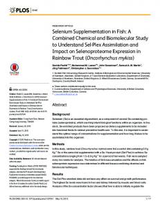 Selenium Supplementation in Fish - PLOS