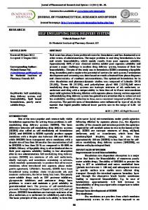 SELF EMULSIFYING DRUG DELIVERY SYSTEM