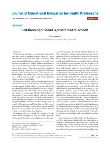 Self-financing students in private medical schools