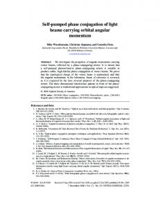 Self-pumped phase conjugation of light beams carrying orbital angular