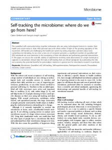 Self-tracking the microbiome: where do we go from here?