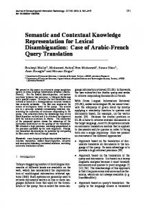 Semantic and Contextual Knowledge Representation for Lexical ...