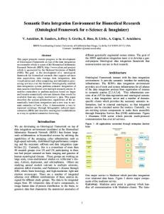 Semantic Data Integration Environment for Biomedical Research ...