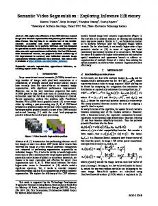 Semantic Video Segmentation - arXiv