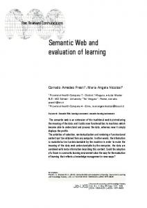 Semantic Web and evaluation of learning - LearnTechLib