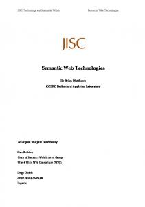 Semantic Web Technologies - CiteSeerX