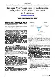 Semantic Web Technologies for the Reuse and ... - Online-Journals.org