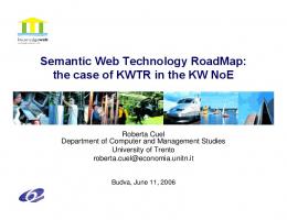 Semantic Web Technology RoadMap - 3rd European Semantic Web ...