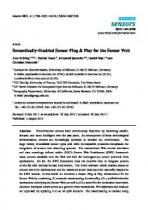 Semantically-Enabled Sensor Plug & Play for the Sensor Web - MDPI