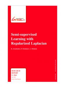 Semi-supervised Learning with Regularized ... - Semantic Scholar