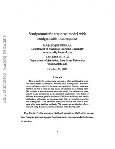 Semiparametric response model with nonignorable nonresponse