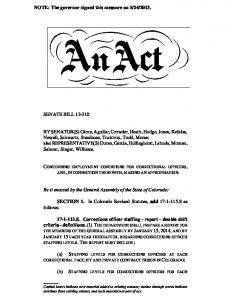 Senate Bill 13-210 - Colorado General Assembly