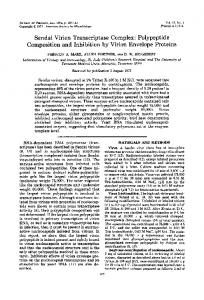 Sendai Virion Transcriptase Complex: Polypeptide - Journal of Virology