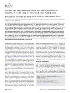 Sensitive and Rapid Detection of the New Delhi Metallo-Beta ...