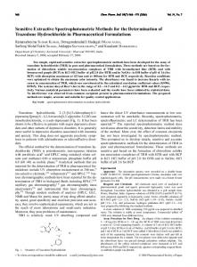 Sensitive Extractive Spectrophotometric Methods for the Determination ...