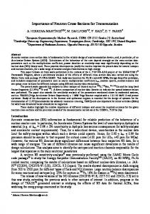 Sensitivity Analysis of Neutron Cross Sections Relevant ... - CiteSeerX