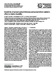 Sensitivity of aerosol optical thickness and aerosol ... - Semantic Scholar