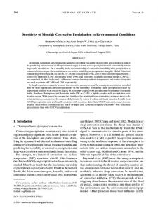 Sensitivity of Monthly Convective Precipitation to ... - AMS Journals