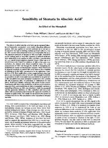 Sensitivity of Stomata to Abscisic Acid - NCBI