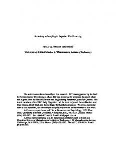 Sensitivity to Sampling in Bayesian Word Learning Fei ... - CiteSeerX