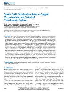 Sensor Fault Classification Based on Support Vector ... - IEEE Xplore