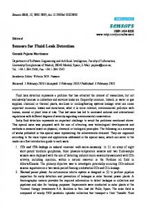 Sensors for Fluid Leak Detection - MDPI