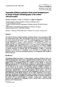 Separation of block copolymers from parent ... - Springer Link