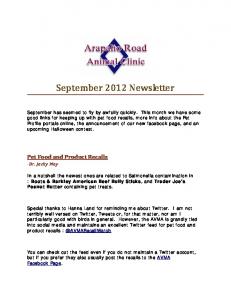 September 2012 Newsletter