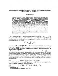 sequences of symmetric polynomials and combinatorial properties of