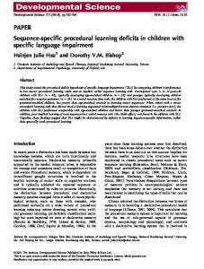 Sequencespecific procedural learning deficits in ... - Wiley Online Library