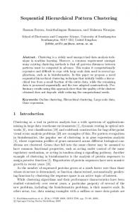 Sequential Hierarchical Pattern Clustering - Springer Link