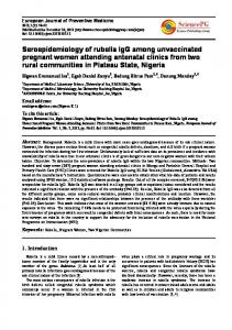 Seroepidemiology of rubella IgG among unvaccinated pregnant