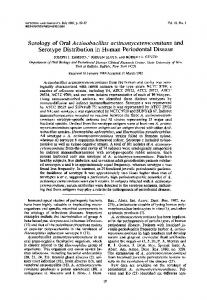 Serology of Oral Actinobacillus actinomycetemcomitans ... - Europe PMC