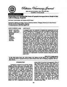 Seroprevalence and Associated Risk Factors of Leptospira