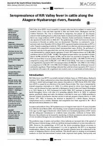 Seroprevalence of Rift Valley fever in cattle along the Akagera ...