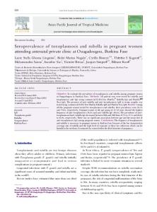 Seroprevalence of toxoplasmosis and rubella in pregnant ... - CORE