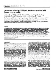 Serum and follicular fluid leptin levels are correlated with human ...