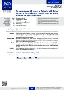 Serum Annexin A2 Levels in Patients with Colon ... - Semantic Scholar